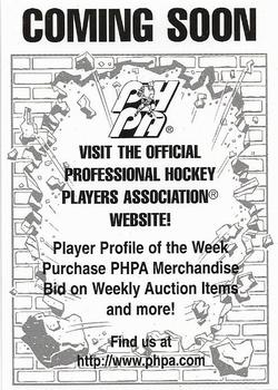 1996-97 SplitSecond Springfield Falcons (AHL) #NNO PHPA Web Site Front