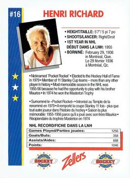 1994-95 Zellers Masters of Hockey #NNO Henri Richard Back