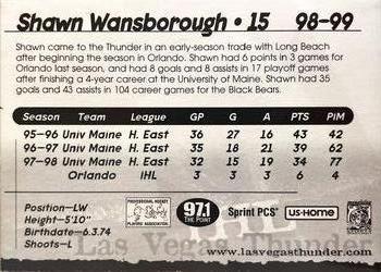 1998-99 Multi-Ad Las Vegas Thunder (IHL) #5 Shawn Wansborough Back