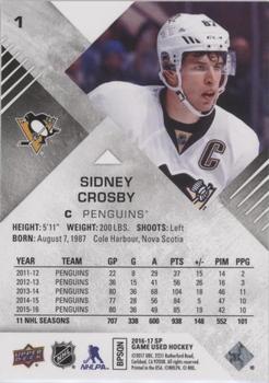 2016-17 SP Game Used - Rainbow Player Age #1 Sidney Crosby Back