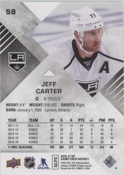 2016-17 SP Game Used - Rainbow Player Age #58 Jeff Carter Back