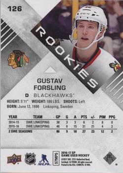 2016-17 SP Game Used - Rainbow Player Age #126 Gustav Forsling Back