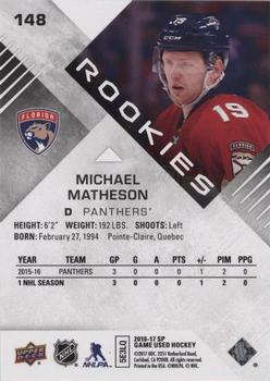 2016-17 SP Game Used - Rainbow Player Age #148 Michael Matheson Back