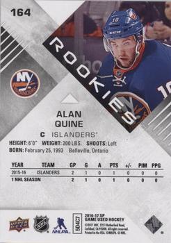 2016-17 SP Game Used - Rainbow Player Age #164 Alan Quine Back