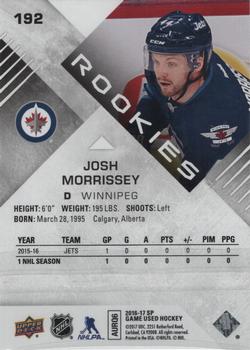 2016-17 SP Game Used - Rainbow Player Age #192 Josh Morrissey Back