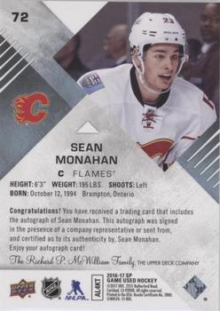 2016-17 SP Game Used - Blue Autographs #72 Sean Monahan Back