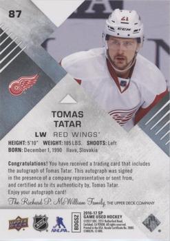 2016-17 SP Game Used - Blue Autographs #87 Tomas Tatar Back
