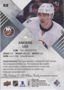 2016-17 SP Game Used - Blue Autographs #88 Anders Lee Back