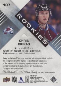 2016-17 SP Game Used - Blue Autographs #107 Chris Bigras Back