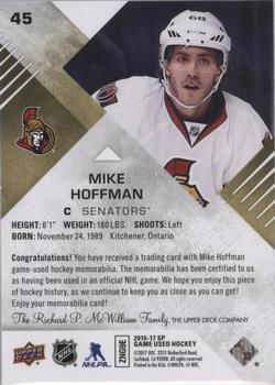 2016-17 SP Game Used - Gold Material #45 Mike Hoffman Back