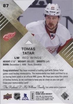 2016-17 SP Game Used - Gold Material #87 Tomas Tatar Back