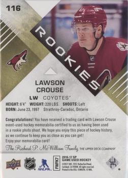 2016-17 SP Game Used - Gold Material Spectrum Premium #116 Lawson Crouse Back