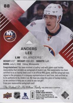 2016-17 SP Game Used - Red Autograph Material #88 Anders Lee Back