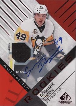 2016-17 SP Game Used - Red Autograph Material #123 Dominik Simon Front