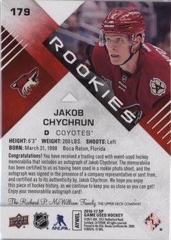 2016-17 SP Game Used - Red Autograph Material Spectrum Premium #179 Jakob Chychrun Back