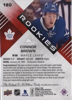 2016-17 SP Game Used - Red Autograph Material Spectrum Premium #180 Connor Brown Back