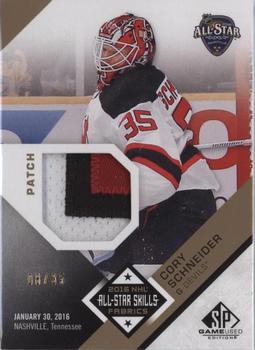 2016-17 SP Game Used - 2016 All-Star Skills Fabrics Patch #AS-CS Cory Schneider Front