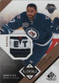 2016-17 SP Game Used - 2016 All-Star Skills Fabrics Patch #AS-DB Dustin Byfuglien Front