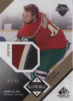 2016-17 SP Game Used - 2016 All-Star Skills Fabrics Patch #AS-DD Devan Dubnyk Front
