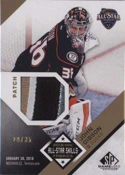 2016-17 SP Game Used - 2016 All-Star Skills Fabrics Patch #AS-GI John Gibson Front
