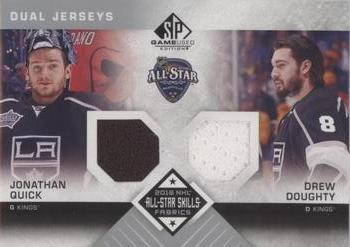 2016-17 SP Game Used - 2016 All-Star Skills Dual Fabrics #AS2-QD Jonathan Quick / Drew Doughty Front