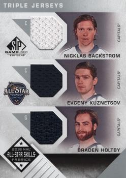 2016-17 SP Game Used - 2016 All-Star Skills Fabrics Triples #AS3-BKH Nicklas Backstrom / Evgeny Kuznetsov / Braden Holtby Front