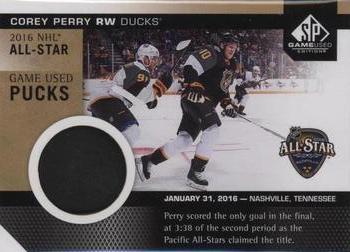 2016-17 SP Game Used - 2016 All-Star Skills Game-Used Pucks #ASGUP-CP Corey Perry Front