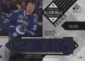 2016-17 SP Game Used - 2016 All-Star Skills Relic Blends #ASB-DS Daniel Sedin Front