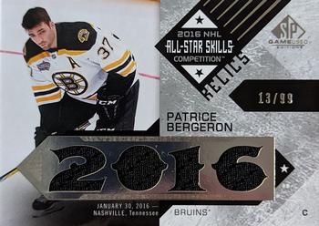 2016-17 SP Game Used - 2016 All-Star Skills Relic Blends #ASB-PB Patrice Bergeron Front