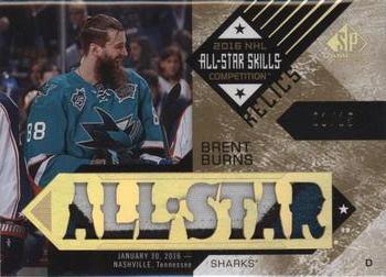 2016-17 SP Game Used - 2016 All-Star Skills Relic Blends Patch #ASB-BU Brent Burns Front