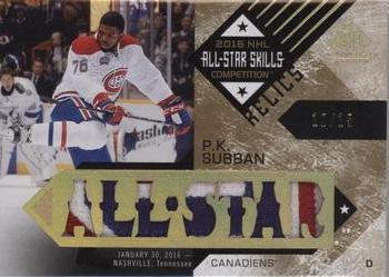 2016-17 SP Game Used - 2016 All-Star Skills Relic Blends Patch #ASB-PS P.K. Subban Front