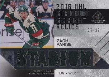 2016-17 SP Game Used - 2016 Stadium Series Relic Blends #SSB-ZP Zach Parise Front