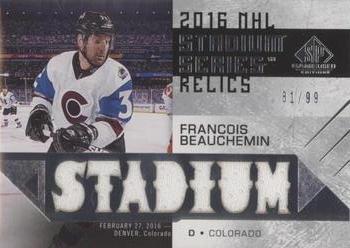 2016-17 SP Game Used - 2016 Stadium Series Relic Blends #SSB-FB Francois Beauchemin Front