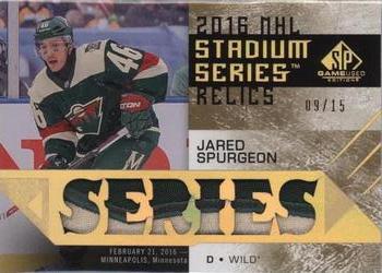 2016-17 SP Game Used - 2016 Stadium Series Relic Blends Patch #SSB-JS Jared Spurgeon Front