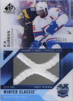 2016-17 SP Game Used - 2016 Winter Classic Material Net Cord #WCNC-PS P.K. Subban Front