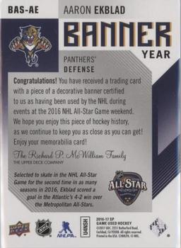 2016-17 SP Game Used - Banner Year All-Star 2016 #BAS-AE Aaron Ekblad Back