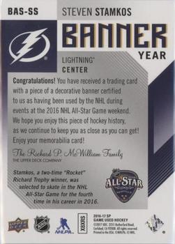 2016-17 SP Game Used - Banner Year All-Star 2016 #BAS-SS Steven Stamkos Back