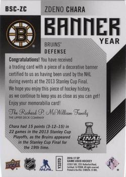 2016-17 SP Game Used - Banner Year Stanley Cup Finals #BSC-ZC Zdeno Chara Back