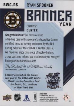 2016-17 SP Game Used - Banner Year Winter Classic #BWC-RS Ryan Spooner Back