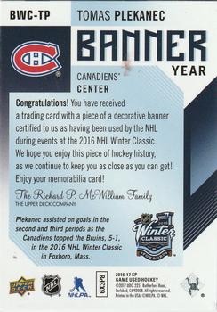 2016-17 SP Game Used - Banner Year Winter Classic #BWC-TP Tomas Plekanec Back