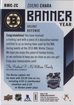 2016-17 SP Game Used - Banner Year Winter Classic #BWC-ZC Zdeno Chara Back