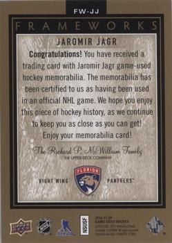 2016-17 SP Game Used - Frameworks - Gold #FW-JJ Jaromir Jagr Back