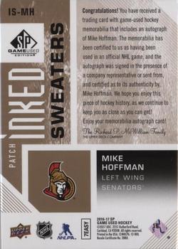 2016-17 SP Game Used - Inked Sweaters Patch #IS-MH Mike Hoffman Back
