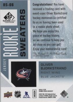 2016-17 SP Game Used - Rookie Sweaters #RS-OB Oliver Bjorkstrand Back