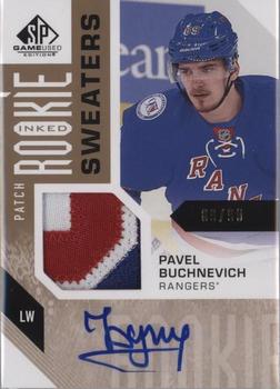 2016-17 SP Game Used - Inked Rookie Sweaters Patch #RS-PB Pavel Buchnevich Front