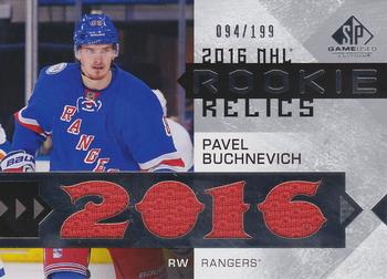 2016-17 SP Game Used - Rookie Relic Blends #RRB-PB Pavel Buchnevich Front