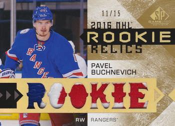 2016-17 SP Game Used - Rookie Relic Blends Patch #RRB-PB Pavel Buchnevich Front