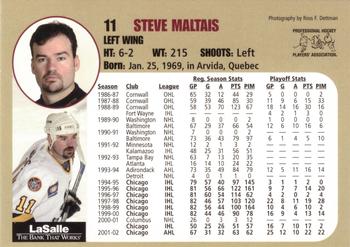 2002-03 LaSalle Bank Chicago Wolves (AHL) #15 Steve Maltais Back