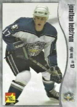 2002-03 Gold Star Chili Cincinnati Mighty Ducks (AHL) #NNO Jonathan Hedstrom Front