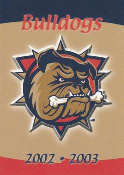 2002-03 Cartes, Timbres et Monnaies Sainte-Foy Hamilton Bulldogs (AHL) #28 Checklist Front